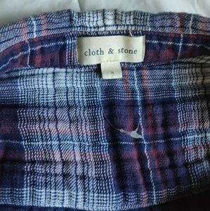 Cloth & Stone Plaid Dress Length Button Down Shirt